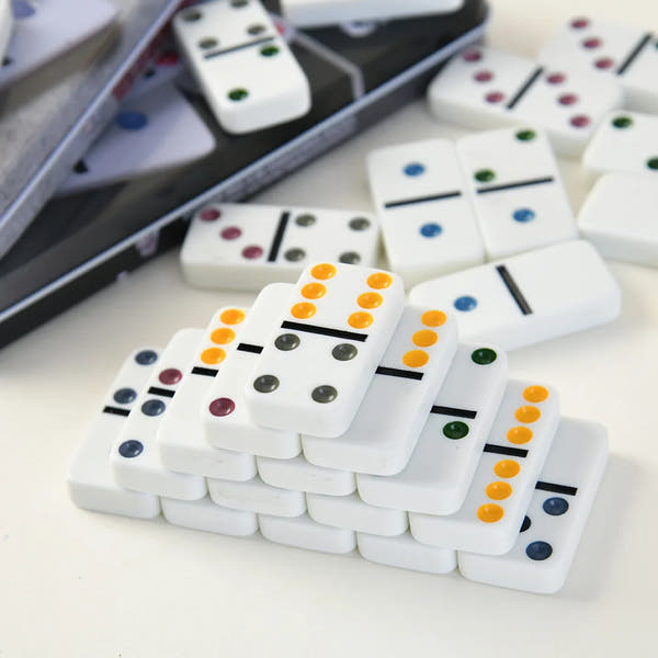 Double Six Educational Math Dominoes - Ivory Color - Family Interactive Board Game