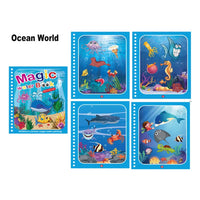 Cartoon Magic Water Painting Coloring Book With Pen