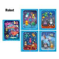 Cartoon Magic Water Painting Coloring Book With Pen