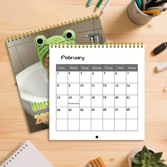 Funny Calendar Cat 12-Month Calendar 2026 Wall Monthly Planner