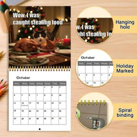 Funny Calendar Cat 12-Month Calendar 2026 Wall Monthly Planner