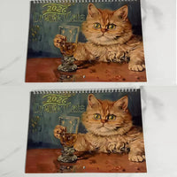 Cats Wall Calendar 2026 Cute Drunk Cat Cartoon