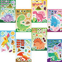 8-24Sheets Dinosaur Series Cartoon Fun Puzzle DIY stickers