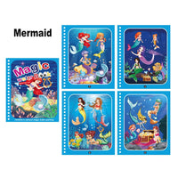 Cartoon Magic Water Painting Coloring Book With Pen