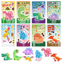 8-24Sheets Dinosaur Series Cartoon Fun Puzzle DIY stickers