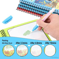 Cartoon Magic Water Painting Coloring Book With Pen
