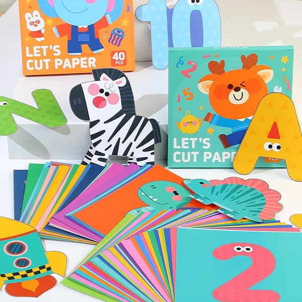Children Craft Cartoon Animal Origami Paper Cutting Book