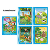 Cartoon Magic Water Painting Coloring Book With Pen