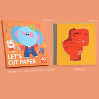 Children Craft Cartoon Animal Origami Paper Cutting Book